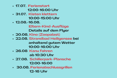 Sommerferien | Familientreff Wittenau