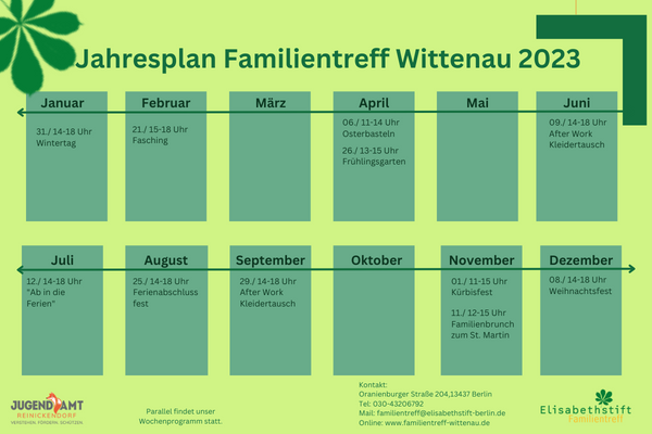 Jahresplan Familientreff () | Familientreff Wittenau